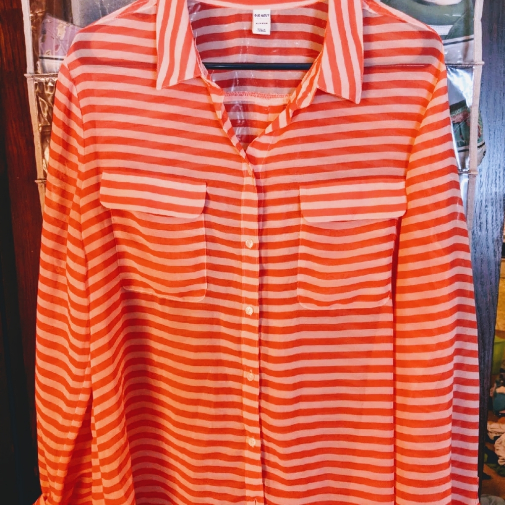 Blouse, button up spring shirt